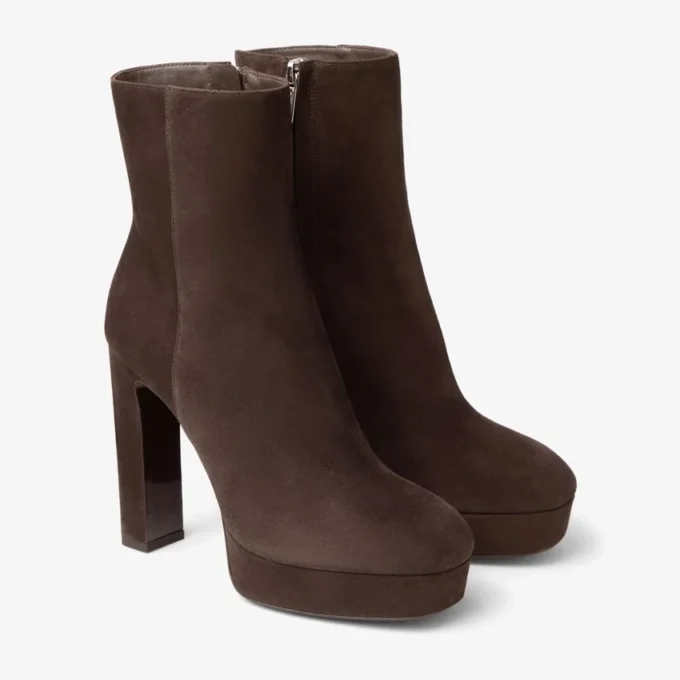 Marene Ankle Boot 120 Chocolate Suede Pumps