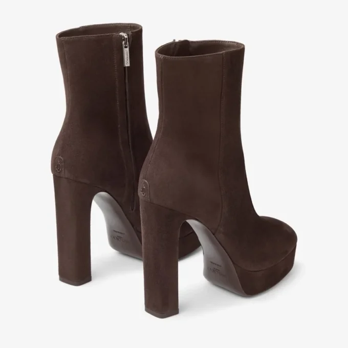 Marene Ankle Boot 120 Chocolate Suede Pumps