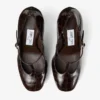 Marene  Mary Jane 120 Sambuco Shiny Croc Embossed Leather Pumps