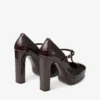 Marene  Mary Jane 120 Sambuco Shiny Croc Embossed Leather Pumps