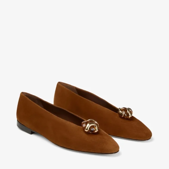 Margot Flat Tan Suede Flats