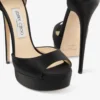 Max 150 Black Satin Sandal