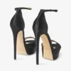 Max 150 Black Satin Sandal