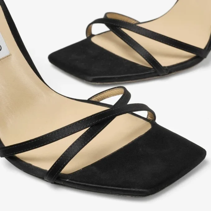 Metz 100 Black Satin Sandal