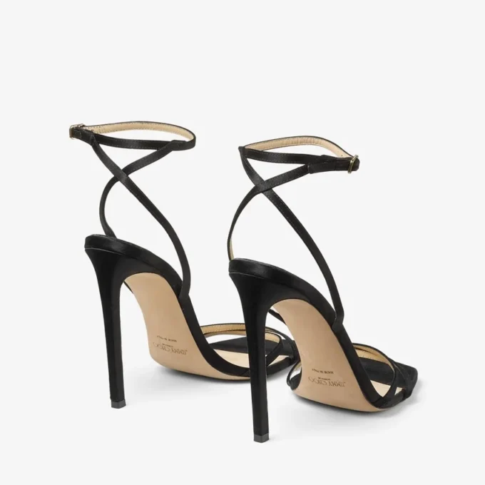 Metz 100 Black Satin Sandal