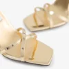 Metz 100 Gold Liquid Metal Leather Sandal