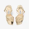 Metz 100 Gold Liquid Metal Leather Sandal