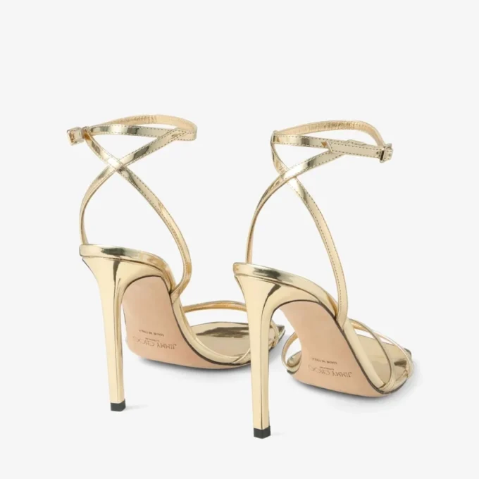 Metz 100 Gold Liquid Metal Leather Sandal