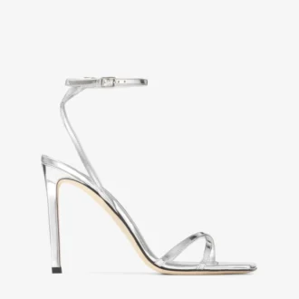 Metz 100 Silver Liquid Metal Leather Sandal