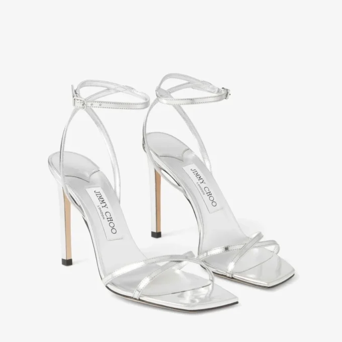 Metz 100 Silver Liquid Metal Leather Sandal