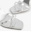 Metz 100 Silver Liquid Metal Leather Sandal