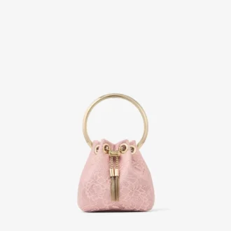 Micro Bon Bon Rose Satin and Jimmy Choo Lace Mini Bucket Bag