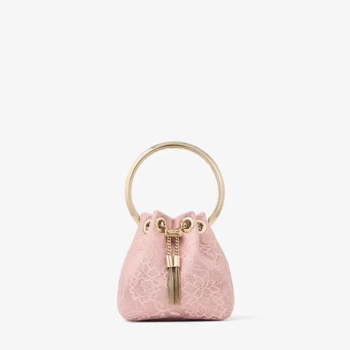 Micro Bon Bon Rose Satin and Jimmy Choo Lace Mini Bucket Bag