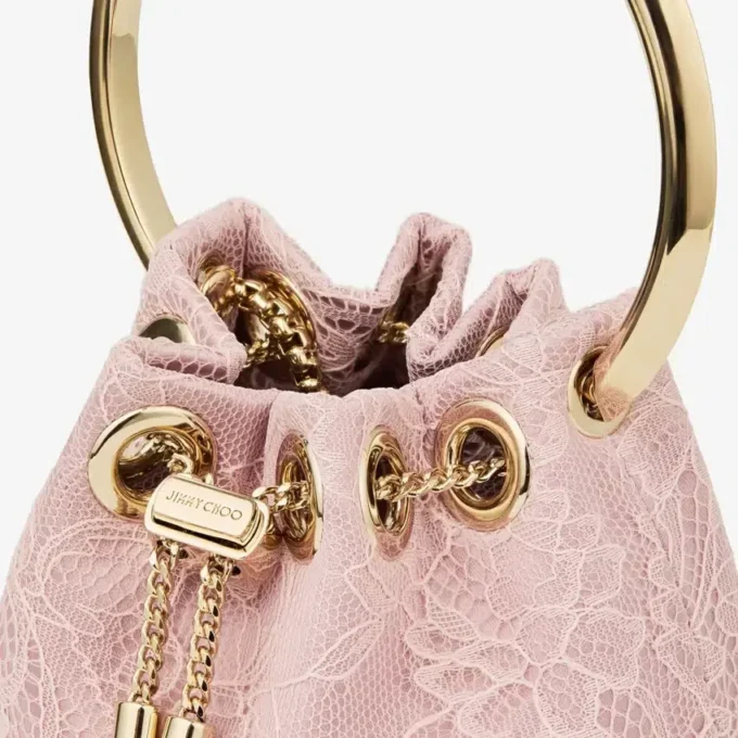 Micro Bon Bon Rose Satin and Jimmy Choo Lace Mini Bucket Bag