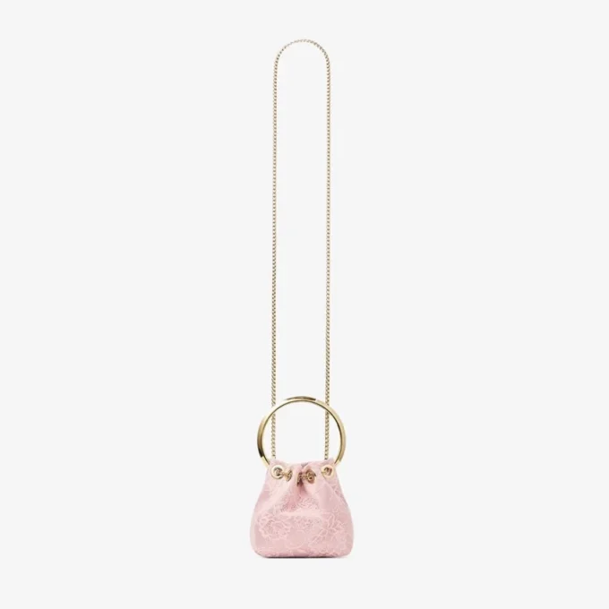 Micro Bon Bon Rose Satin and Jimmy Choo Lace Mini Bucket Bag