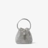 Micro Bon Bon Silver Crystal Mesh Bag with Metal Handle