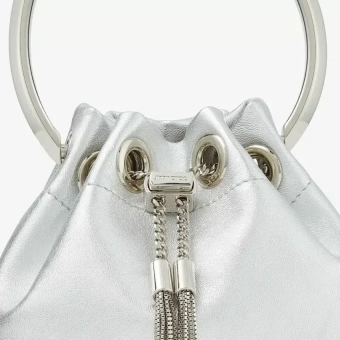 Micro Bon Bon Silver Metallic Nappa Mini Bag