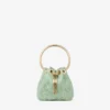 Micro Bon Bon Verde Satin and Jimmy Choo Lace Mini Bucket Bag