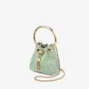 Micro Bon Bon Verde Satin and Jimmy Choo Lace Mini Bucket Bag