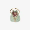 Micro Bon Bon Verde Satin and Jimmy Choo Lace Mini Bucket Bag