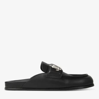 Milo Mule Black Calf Leather Backless Mule