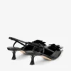 Mimmi Sling Back 50 Black Shiny Nappa Leather Slingbacks with Nappa Lace Corsage