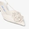 Mimmi Sling Back 50 Latte Shiny Nappa Leather Slingbacks with Lace Corsage