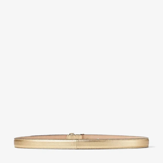 Mini Helina Gold Metallic Nappa Leather Mini Belt