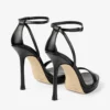 Moza Platform 120 Black Shiny Nappa Leather Sandals