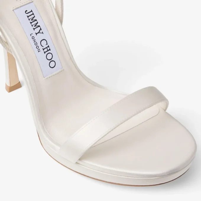 Moza Platform 120 Ivory Satin Sandals