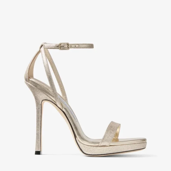 Moza Platform 120 Platinum Brilliance Fabric Sandals