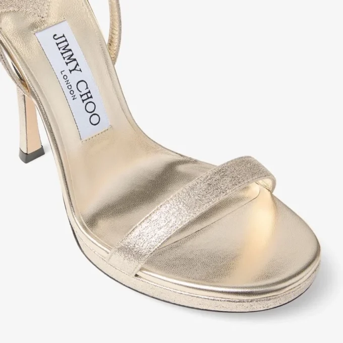 Moza Platform 120 Platinum Brilliance Fabric Sandals