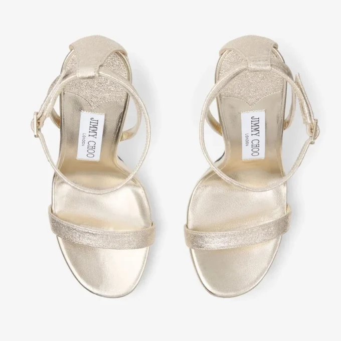 Moza Platform 120 Platinum Brilliance Fabric Sandals