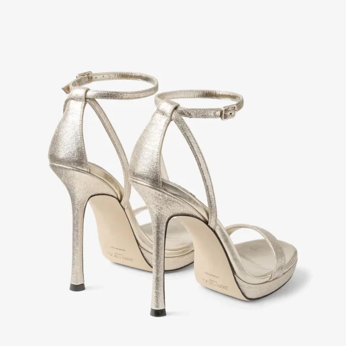 Moza Platform 120 Platinum Brilliance Fabric Sandals