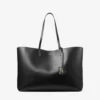 Nine2Five East-West Black Smooth Calf Leather Tote Handbag