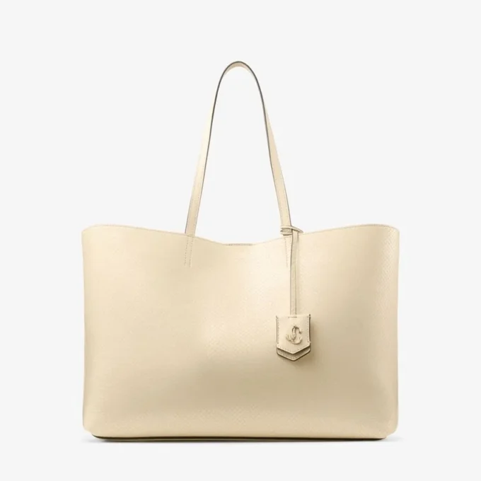 Nine2Five East-West Buttermilk Elaphe Printed Leather Tote Handbag