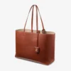 Nine2Five East-West Cognac Elaphe Printed Leather Tote Handbag