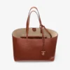 Nine2Five East-West Cognac Elaphe Printed Leather Tote Handbag