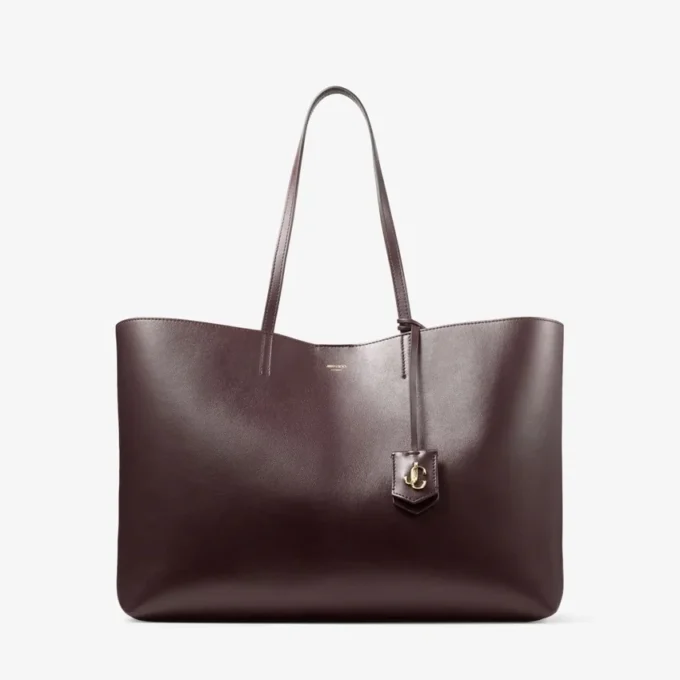 Nine2Five East-West Deep Merlot Smooth Calf Leather Tote Handbag