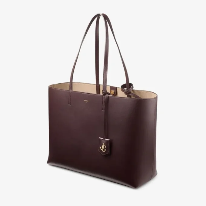 Nine2Five East-West Deep Merlot Smooth Calf Leather Tote Handbag