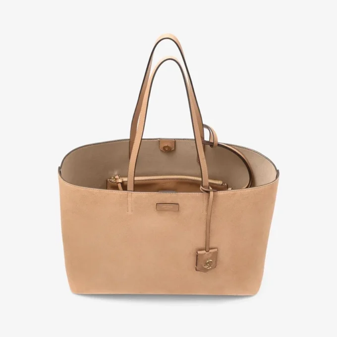 Nine2Five East-West Toffee Suede Tote Handbag