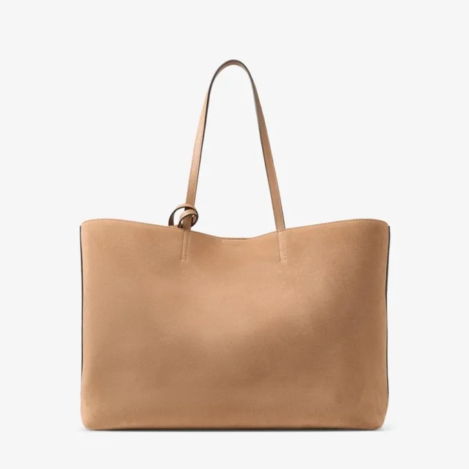 Nine2Five East-West Toffee Suede Tote Handbag