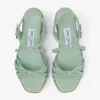 Nyra 60 Verde Nappa Leather Sandal Wedges