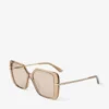 Pati Transparent Tan Square Sunglasses