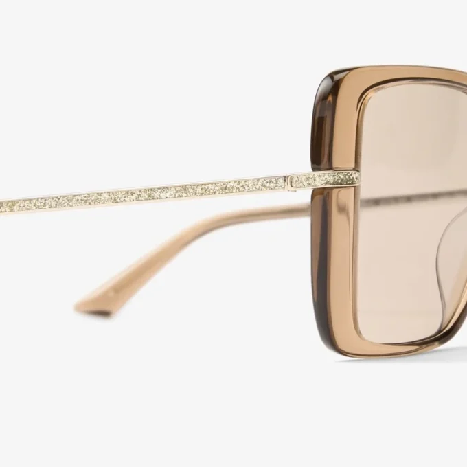 Pati Transparent Tan Square Sunglasses