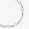 Pearl Crystal Anklet Silver-Finish Metal Anklet with Pearl, Crystal and Jc Monogram Charms