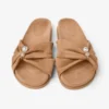 Rafi Flat Toffee Suede Flat Sandals