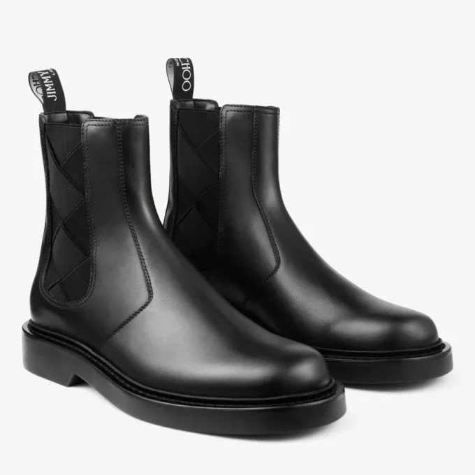 Reggie Chelsea Boot Black Box Calf Leather Ankle Boots