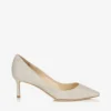 Romy 60 Platinum Ice Dusty Glitter Pointy Toe Pumps