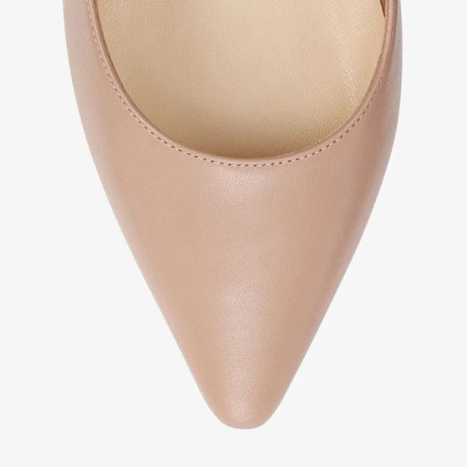 Romy 85 Ballet Pink Kid Leather Pointed Pumps